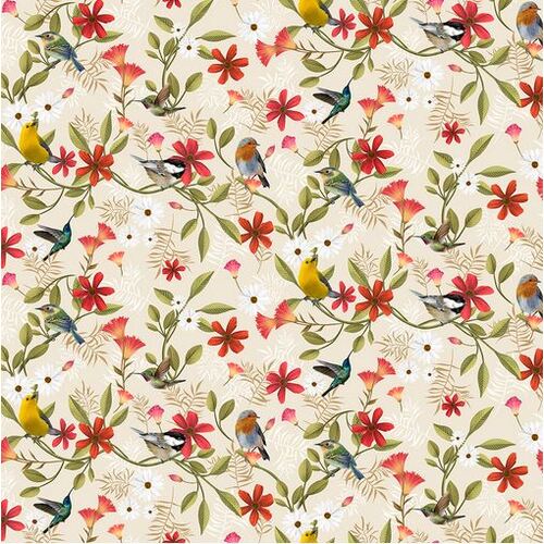 Fabric - Canto Digital Birds Y3228-11 Light Kh - ON SALE