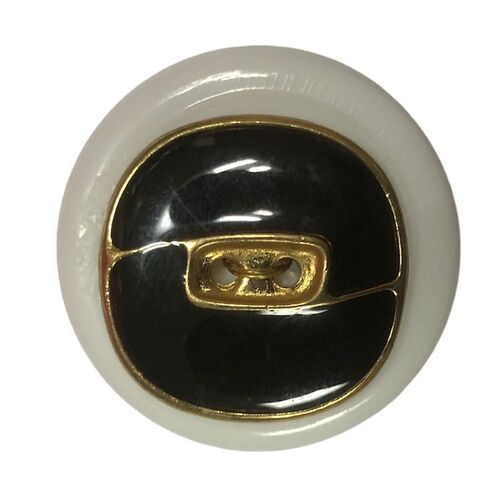 Button - 23mm Black /gold round button