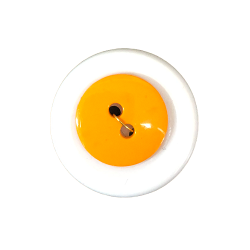Button - 15mm Round Shiny Orange