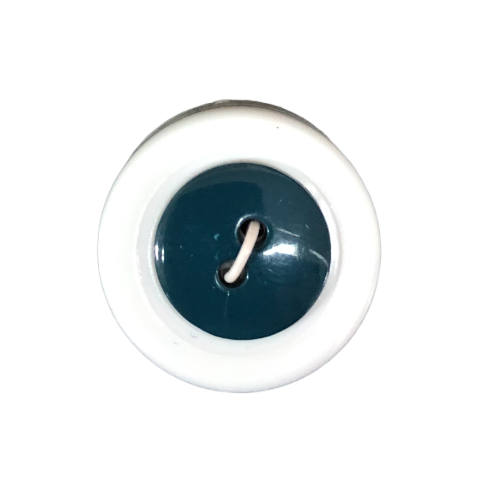 Button - 15mm Round Shiny Dark Teal