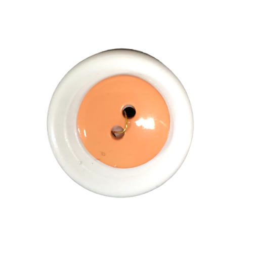 Button - 15mm Round Shiny Peach