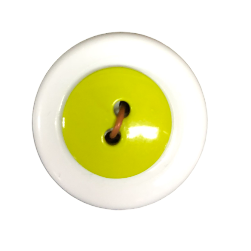 Button - 15mm Round Shiny Lime