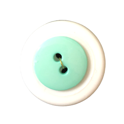 Button - 15mm Round Shiny Aqua