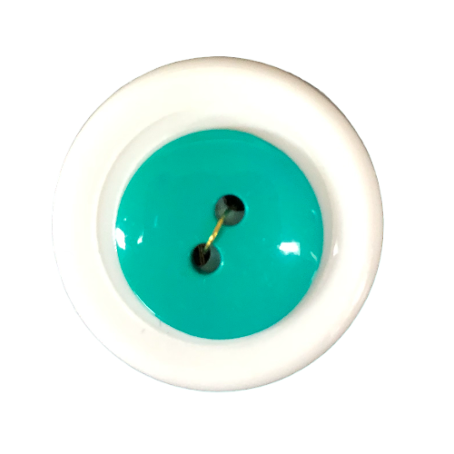 Button - 15mm Round Shiny Turquoise