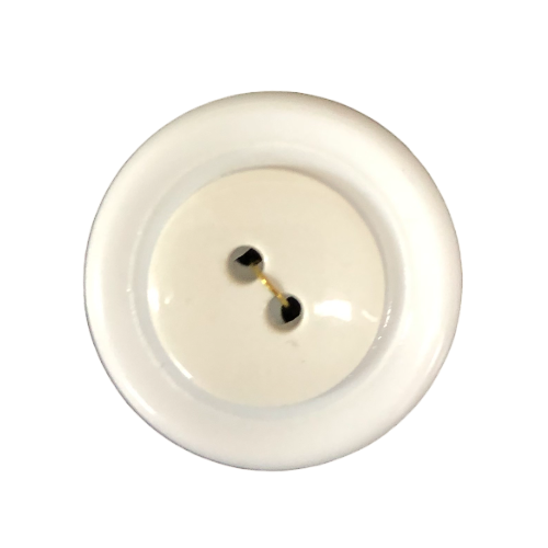 Button - 15mm Round Shiny White