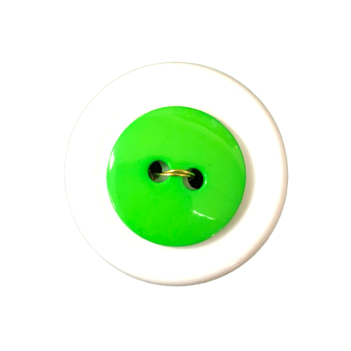 Button - 15mm Round Shiny Bright Green
