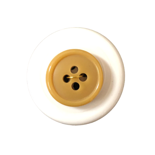 Button - 14mm Round 4 Hole Beige