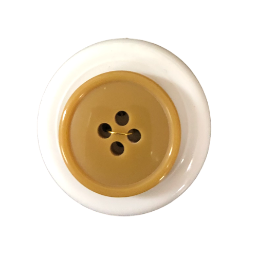 Button - 20mm Round 4 Hole Beige