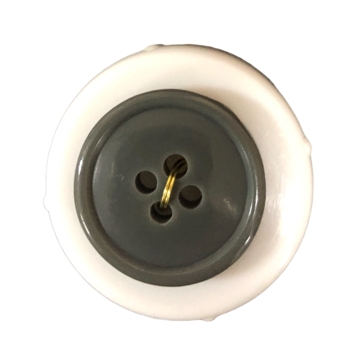 Button - 20mm Round 4 Hole Grey