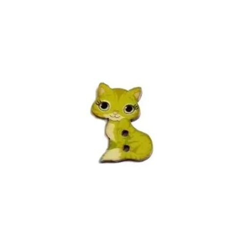 Button - 30mm Cat - Green