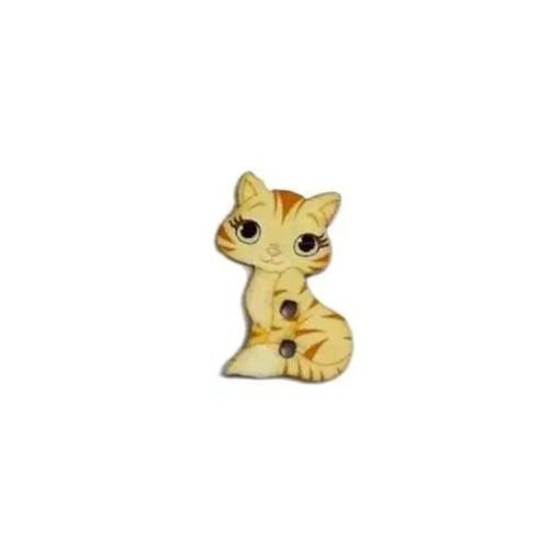 Button - 30mm Cat - Yellow