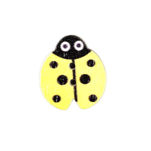 Button - 19mm Ladybug - Yellow