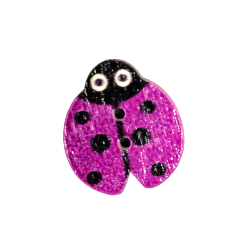 Button - 19mm Ladybug - Purple