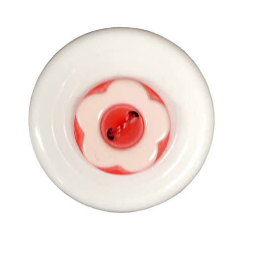Button - 13mm Flower - Red