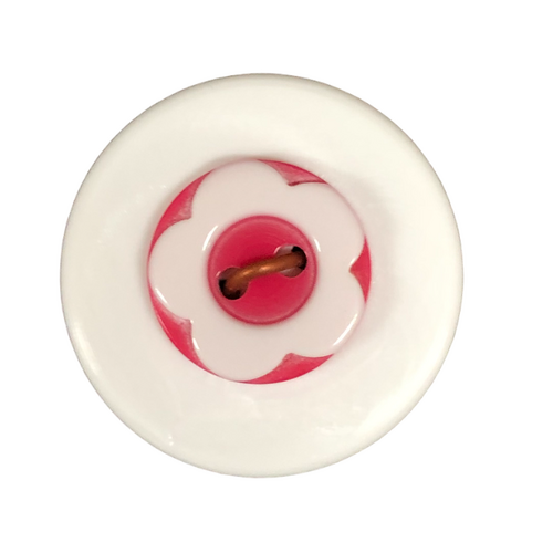 Button - 13mm Flower - Crimson