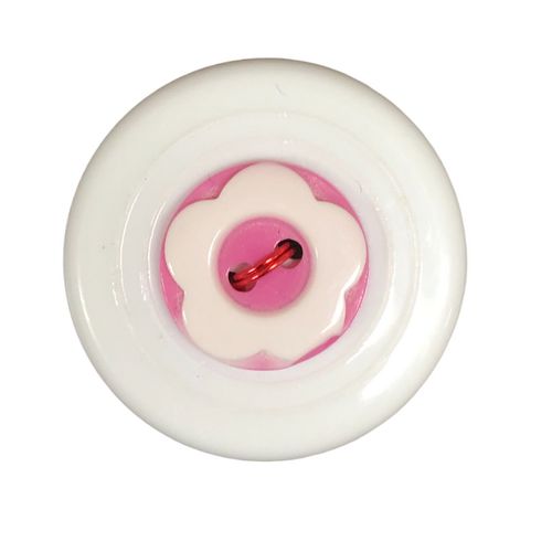 Button - 13mm Flower - Dark Pink