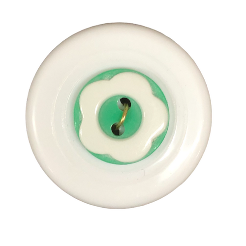 Button - 13mm Flower - Green