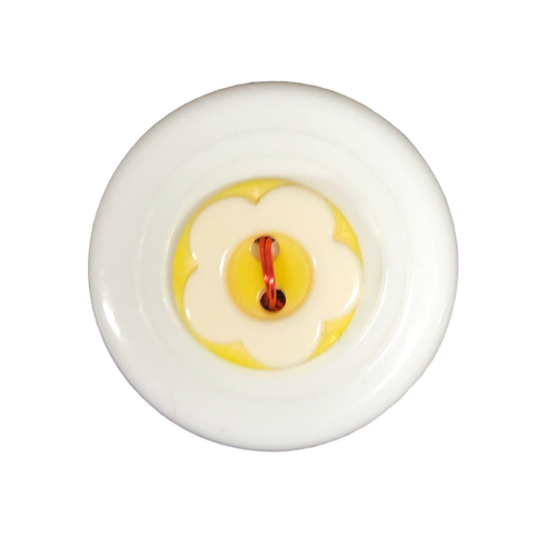 Button - 13mm Flower - Yellow