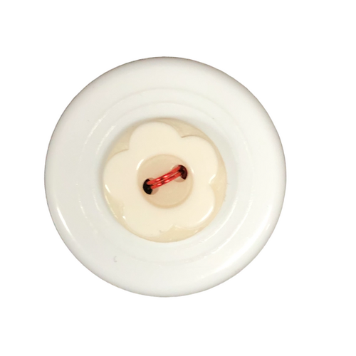 Button - 13mm Flower - Cream
