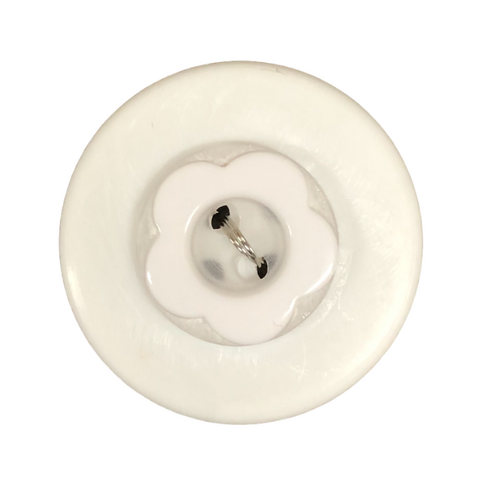 Button - 13mm Flower - Clear