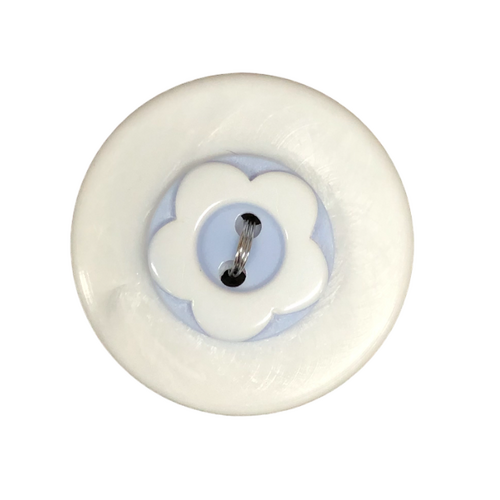 Button - 13mm Flower - Pale Blue