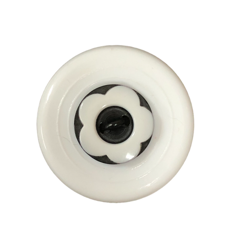 Button - 13mm Flower - Black