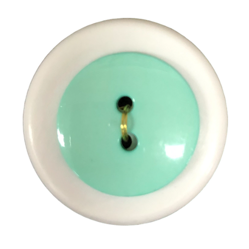 Button - 20mm Round Shiny Aqua