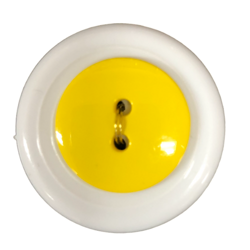 Button - 20mm Round Shiny Bright Yellow