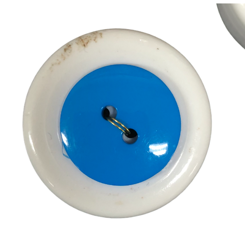 Button - 20mm Round Shiny Bright Blue
