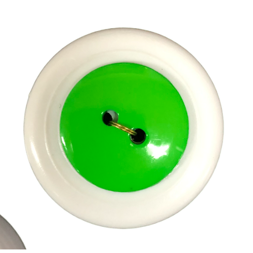 Button - 20mm Round Shiny Bright Green