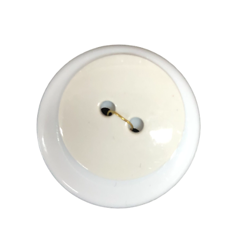Button - 20mm Round Shiny White