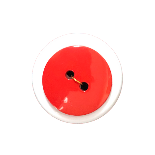 Button - 20mm Round Shiny Red