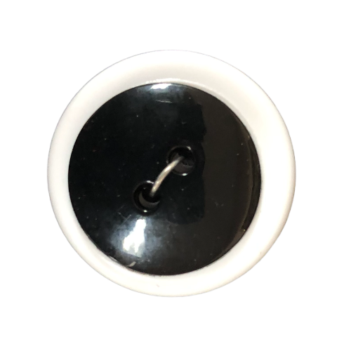 Button - 20mm Round Shiny Black