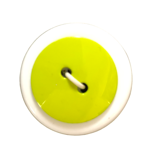 Button - 20mm Round Shiny Lime