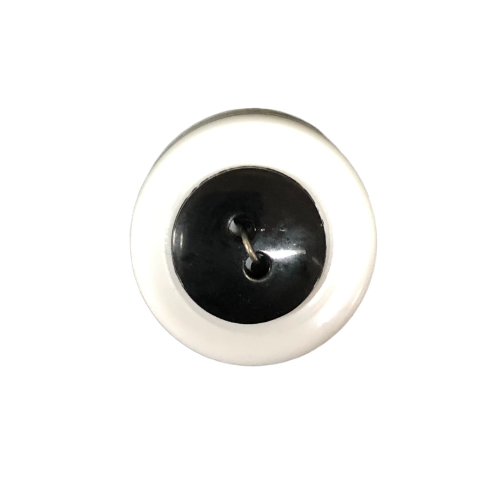 Button - 15mm Round Shiny Black