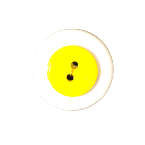 Button - 15mm Round Shiny Bright Yellow
