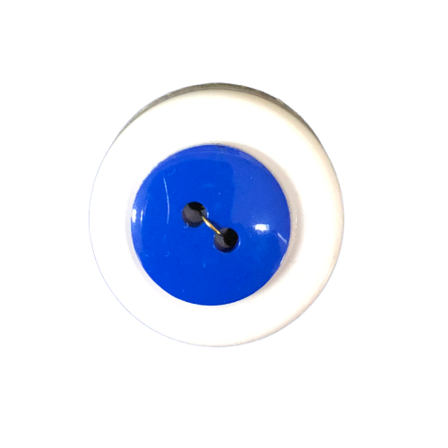 Button - 15mm Round Shiny Mid Blue