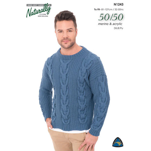 N1243 Men's Cabled Sweater